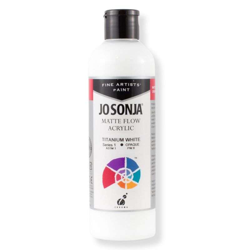 Jo Sonja - Matte Flow Acrylic - 250ml - S1 - Titanium White