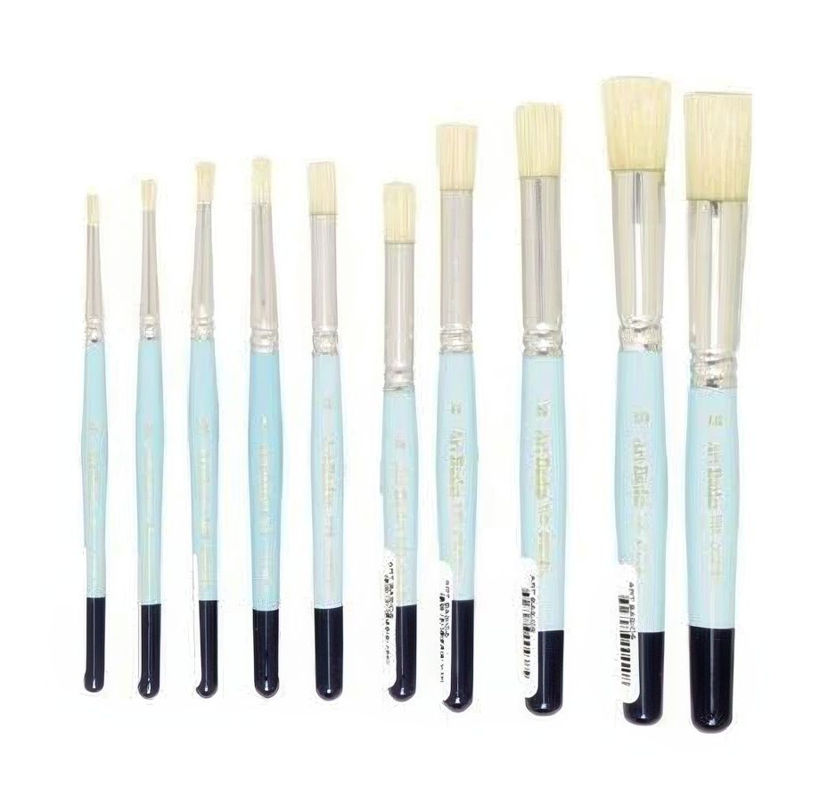 Art Basics - Hog Bristle Stencil Brushes - 9 Different Sizes Art Basics - Hog Bristle Stencil Brushes - 9 Different Sizes