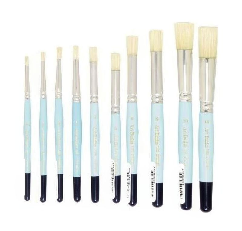 Art Basics - Hog Bristle Stencil Brushes - 9 Different Sizes
