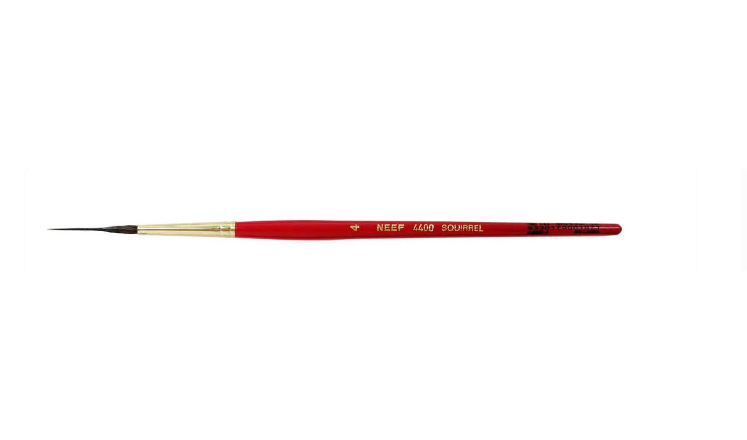 Neef Australia - 4400 Needle Point - Squirrel/Taklon Rigger - Short Handle - Size 4