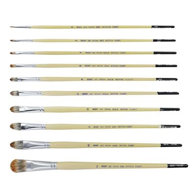 NEEF Australia - 460 Indian Sable Imitation Filbert - Long Handle - 10 Different sizes