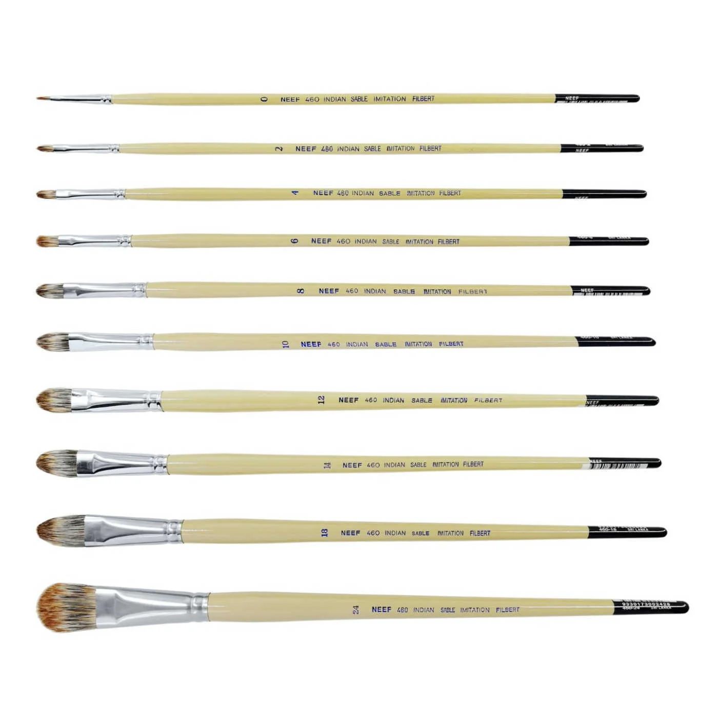 NEEF Australia - 460 Indian Sable Imitation Filbert - Long Handle - 10 Different sizes, 460: 6