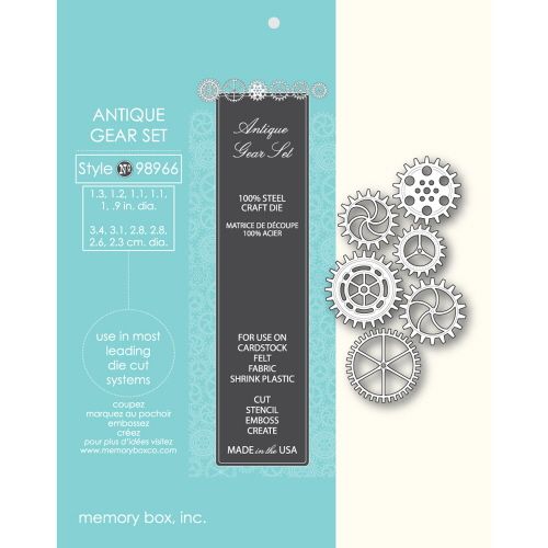 Memory Box Die - Metal Craft Die - Antique Gear Set