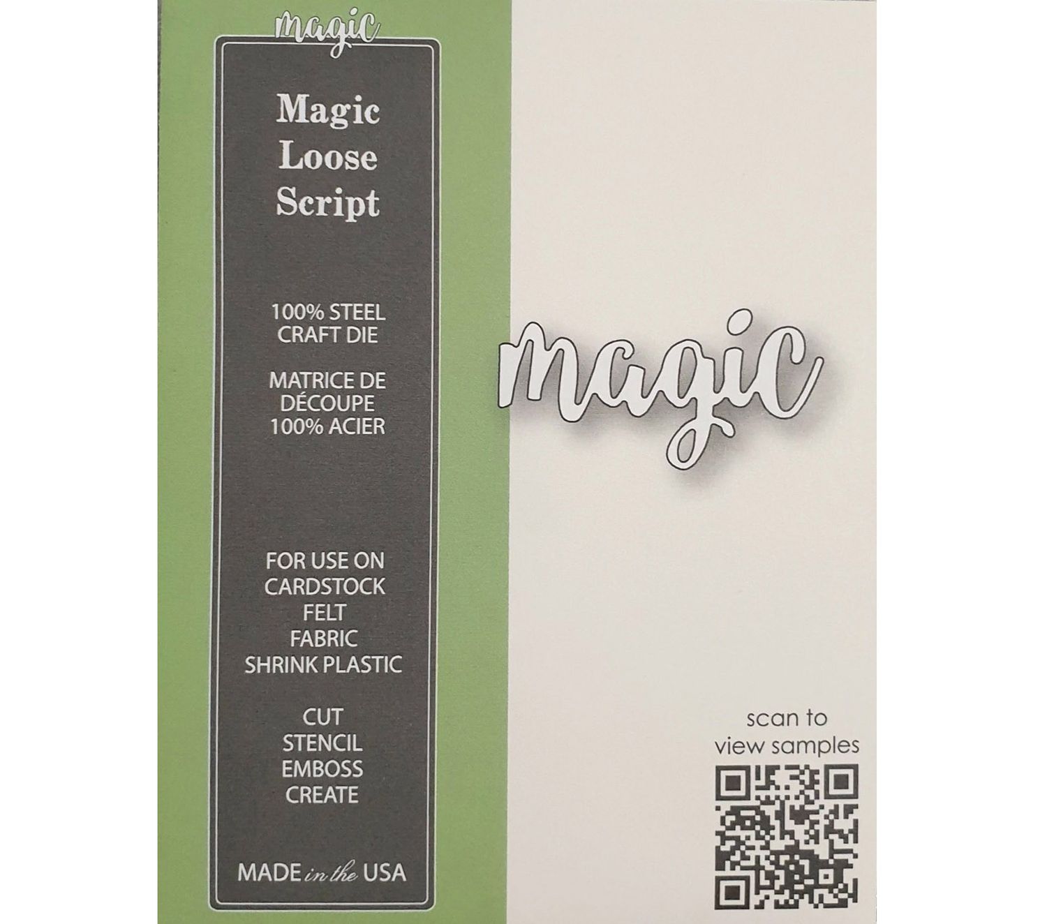 Poppystamp - Metal Craft Die - Magic - Loose Script