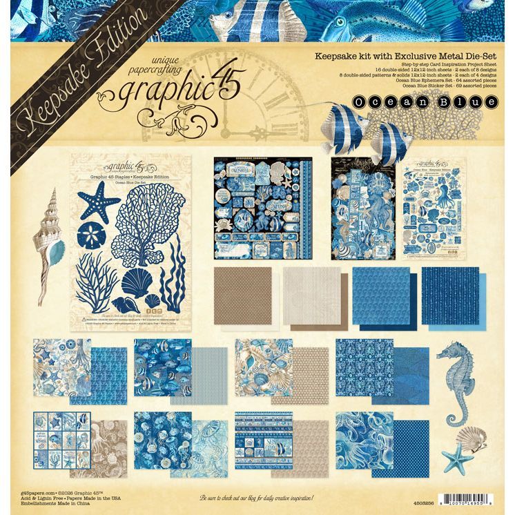 Graphic 45 - Ocean Blie - Keepsake Kit with Die