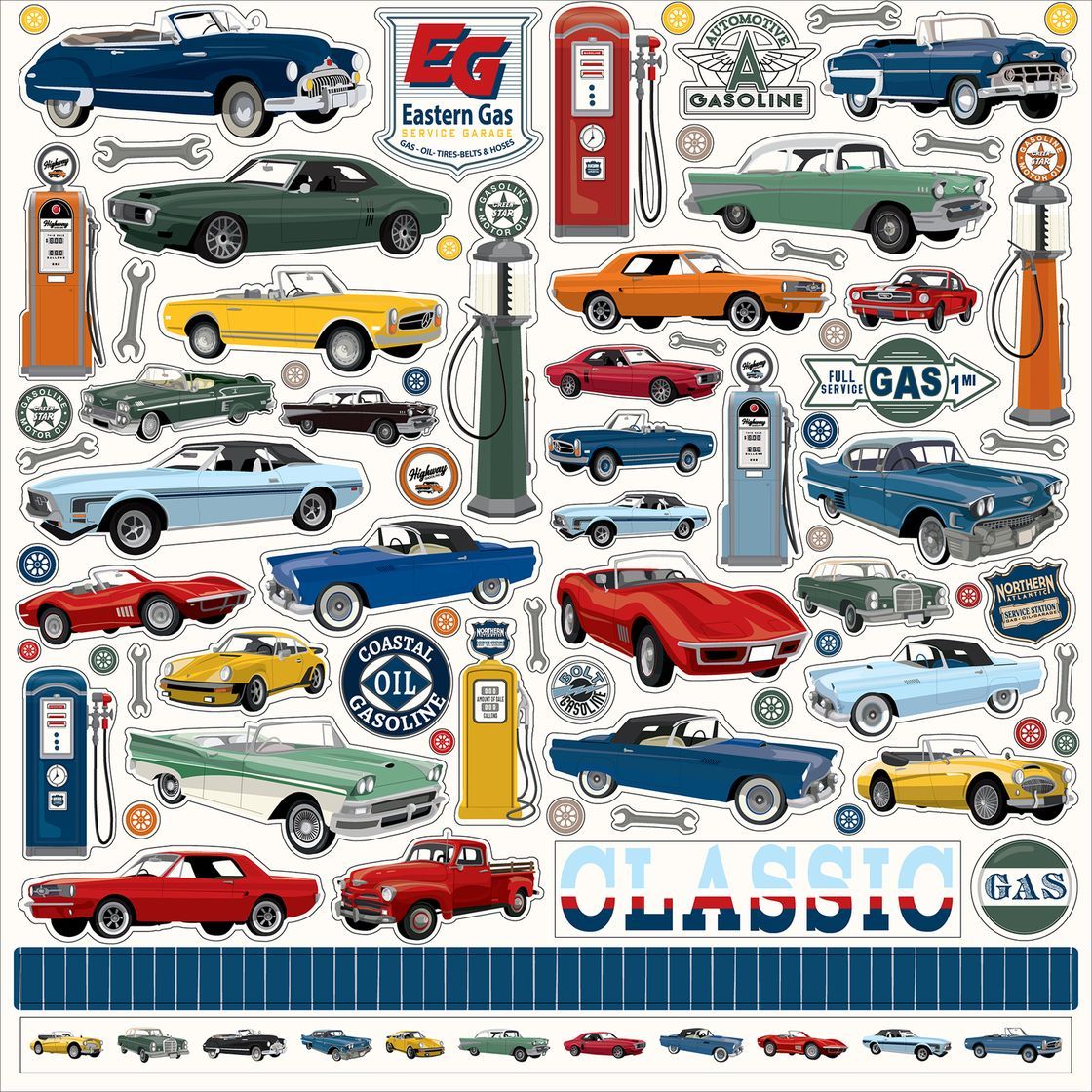 Carta Bella - Cars - 12 Carta Bella - Cars - 12"x12" Cardstock Stickers