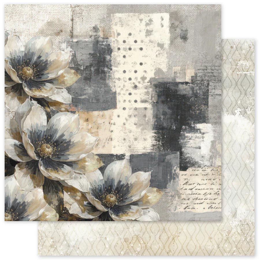 Paper Rose - Ink and Ivory - 12"x12" D/S Paper - A