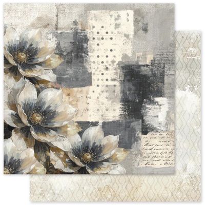 Paper Rose - Ink and Ivory - 12"x12" D/S Paper - A