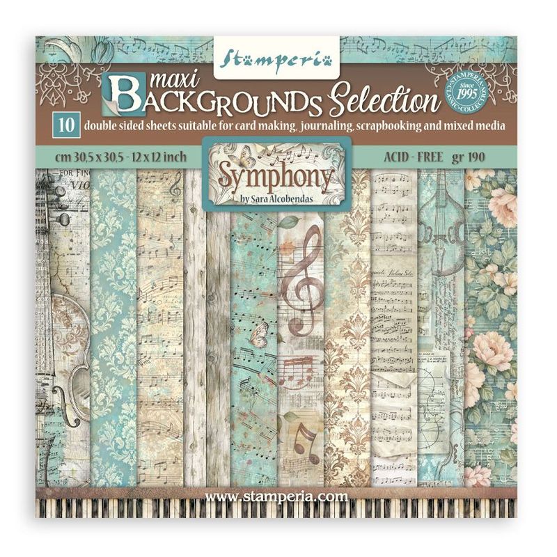 Stamperia - Symphony - 12"x12" Double-sided Background Paper Pad