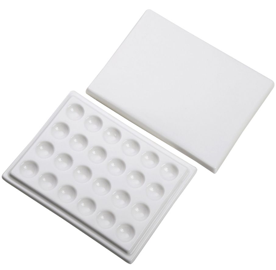 MEEDEN -  Porcelain Paint Palette - 24 Wells  With Lid