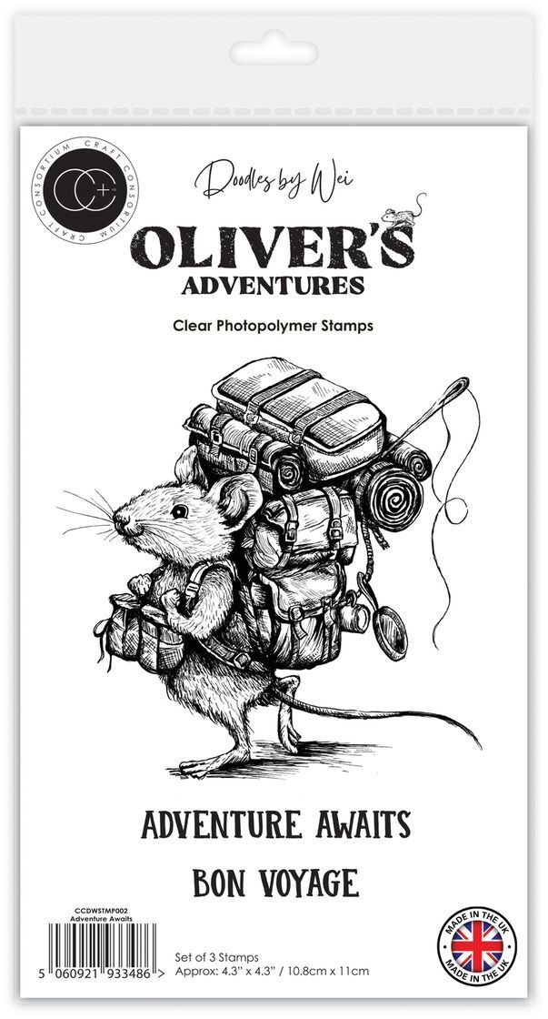 Craft Consortium - Clear Stamp - Olivers Adventures - Adventure Awaits