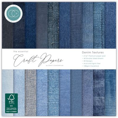 Craft Consortium - 6"x6" Paper Pad - Denim Textures