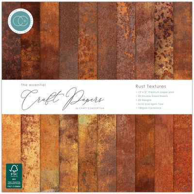 Craft Consortium - 12"x12" Paper Pad - Rust Textures