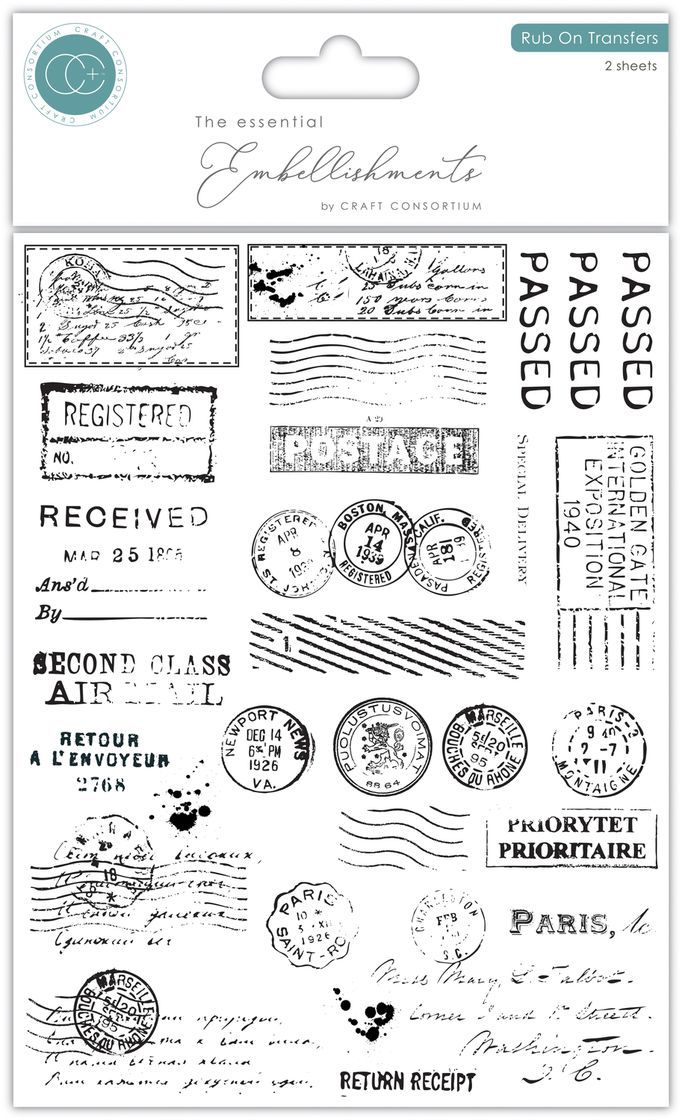 Craft Consortium - Rub-on Transfers - The Collector - Postage