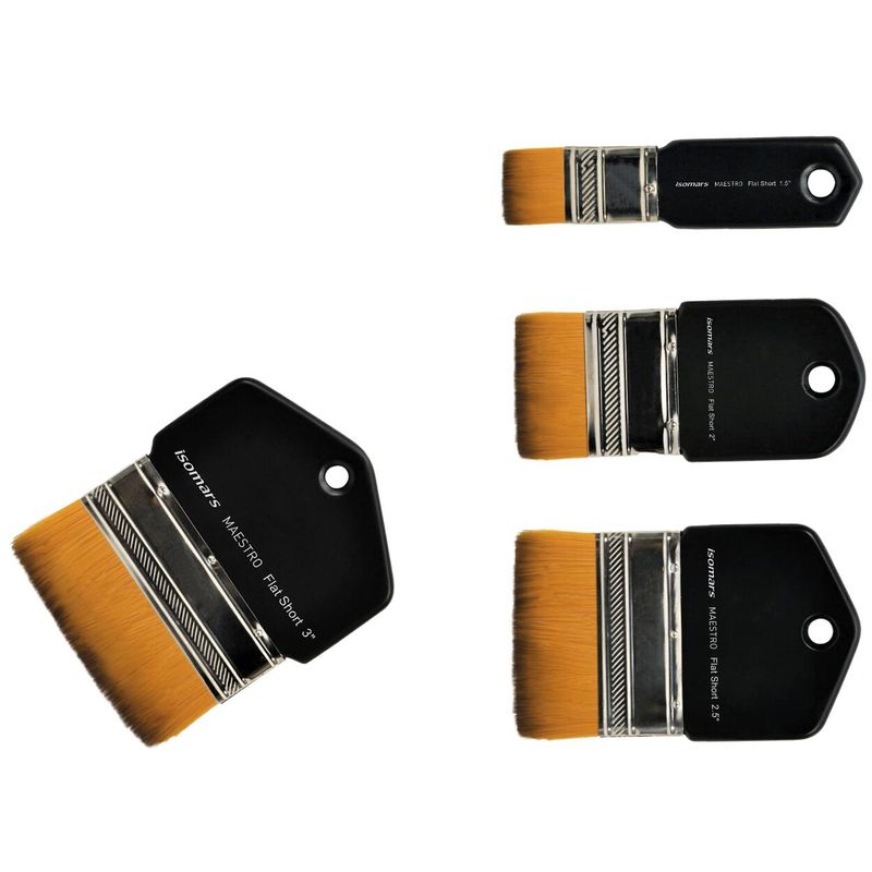 Isomars - Maestro Abstract Brush Set - 3 Short Handled Taklon