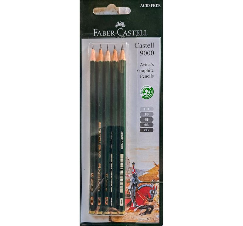 Faber-Castell - 9000 - Artist Grapite Pencil Set of 5