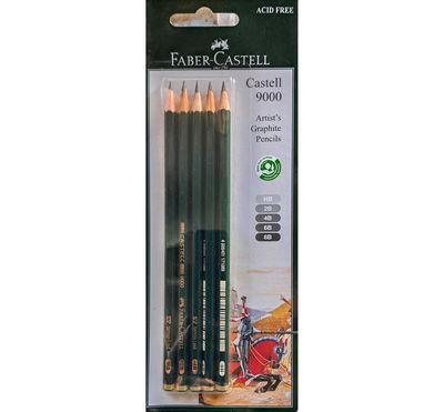 Faber-Castell - 9000 - Artist Grapite Pencil Set of 5