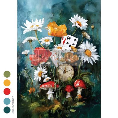 Prima Marketing - ReDesign- A2 Decoupage Fiber Sheet - Time Rooted in Wonderland