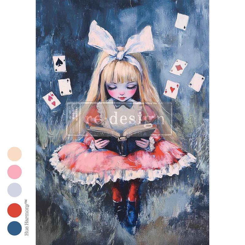 Prima Marketing - ReDesign- A2 Decoupage Fiber Sheet - A Royal Flush of Thoughts