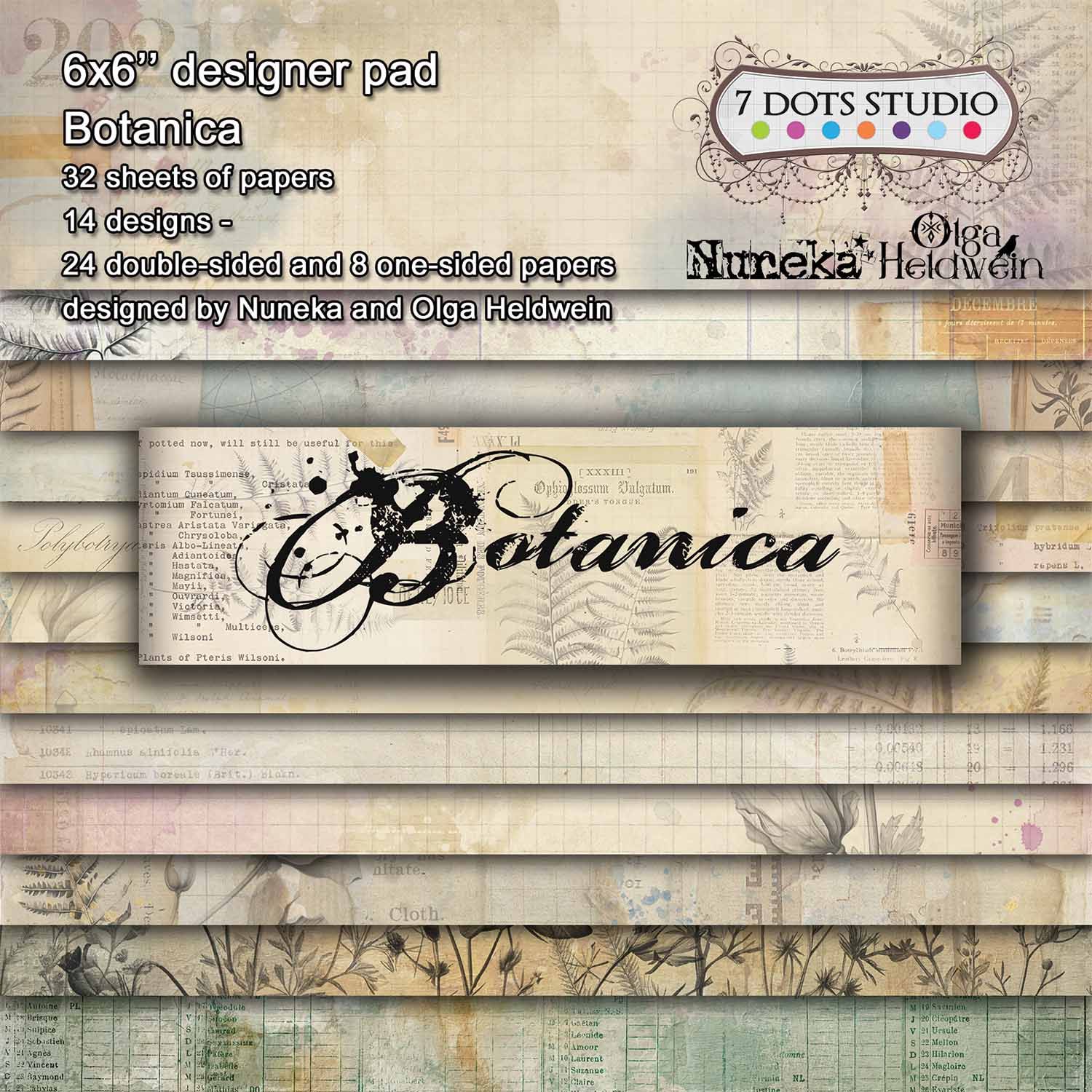 7 Dot Studio - 6"x6" Double-sided Paper Pad - Botanica
