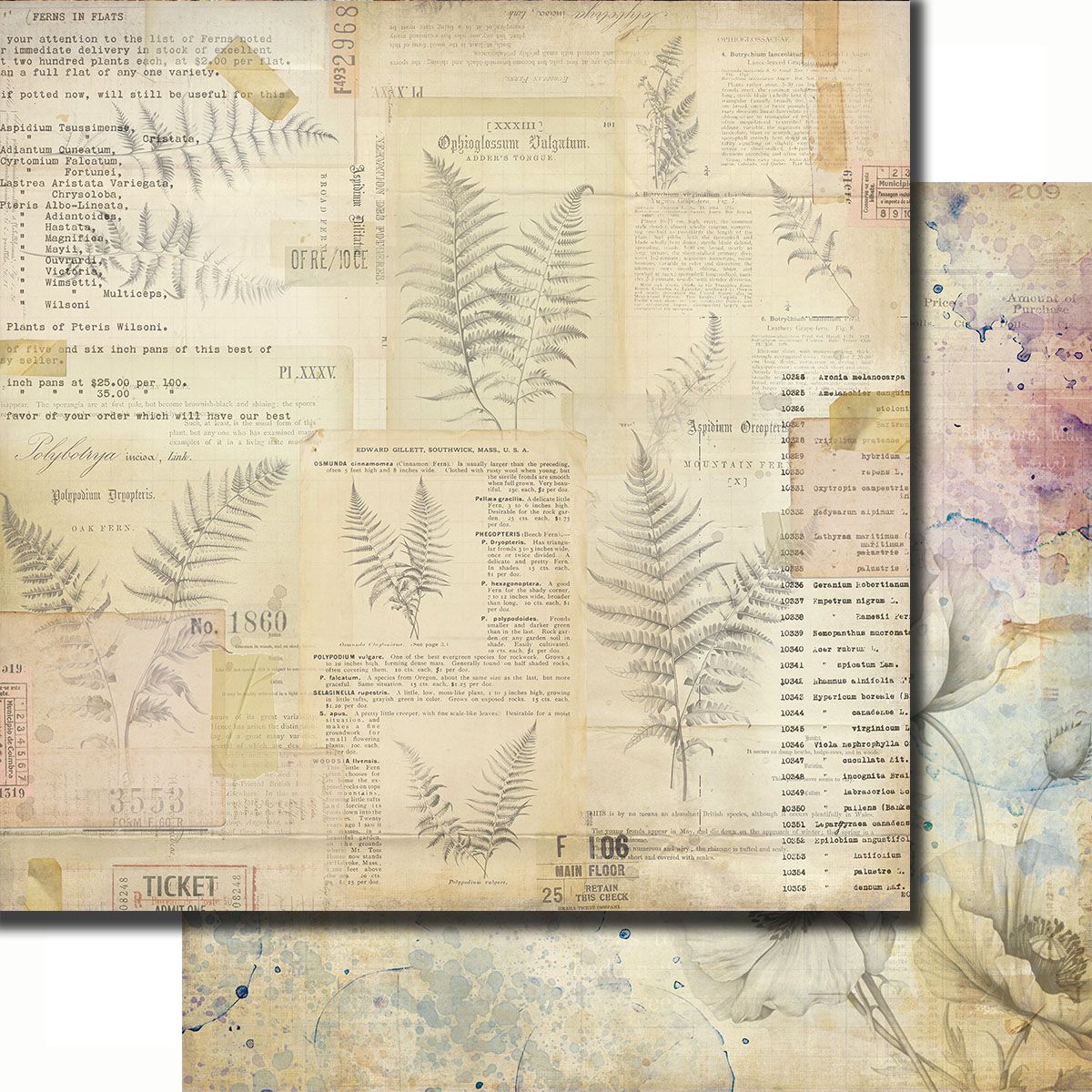 7 Dot Studio - Botanica - 12"x12" D/S Paper - Botanical Collage