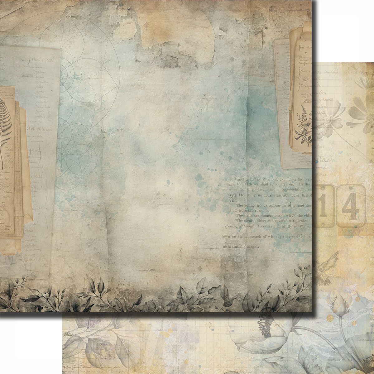 7 Dot Studio - Botanica - 12"x12" D/S Paper - Vintage Echo