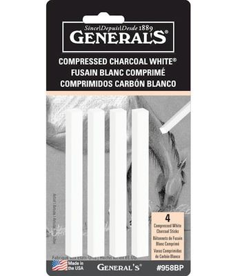 General's - Compressed Charcoal - White - Pack of 4