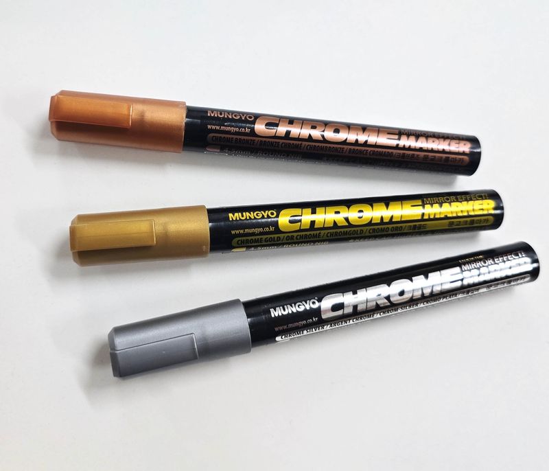 Mungyo - Chrome Effect Markers - 4.5mm - 3 Colour Pack