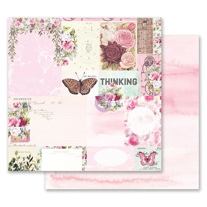 Prima Marketing - 12"x12" D/S Paper - Misty Rose - Their Words For Each Other