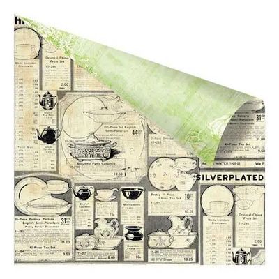 Prima Marketing - 12"x12" D/S Paper -  Garden Fable - Porcelainware