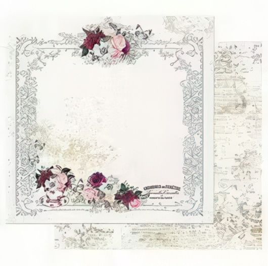 Prima Marketing - 12"x12" D/S Paper - Pretty Mosaic - Tea and Roses