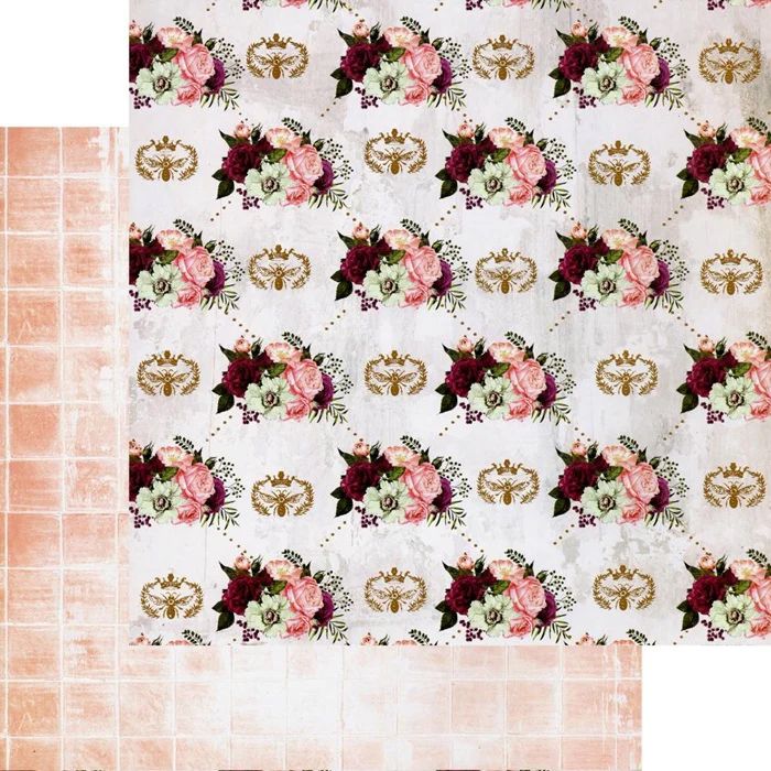 Prima Marketing - 12"x12" D/S Paper - Pretty Mosaic - Queen Bee