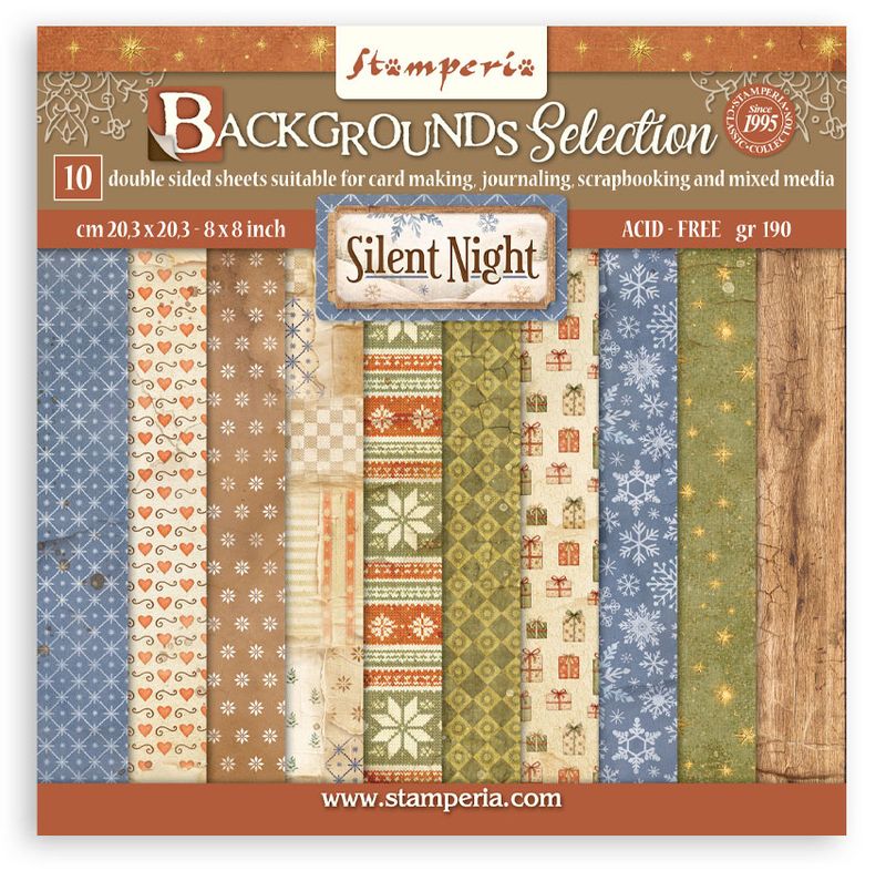 Stamperia - Silent Night - 8"x8" D/S Background Paper Pad