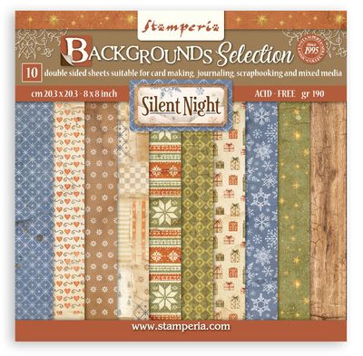Stamperia - Silent Night - 8"x8" D/S Background Paper Pad