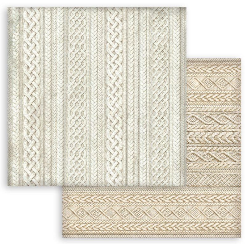 Stamperia - White Christmas - 12"x12" D/S Paper - Knitted Patterns