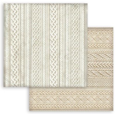 Stamperia - White Christmas - 12"x12" D/S Paper - Knitted Patterns