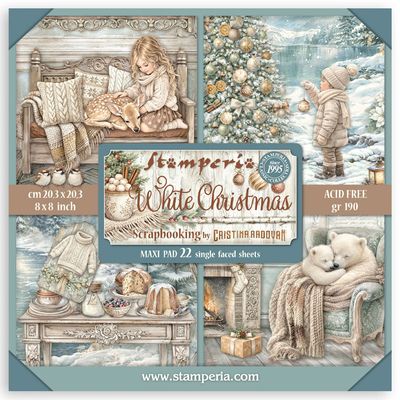 Stamperia - White Christmas - 8"x8" Single-sided Paper Pad