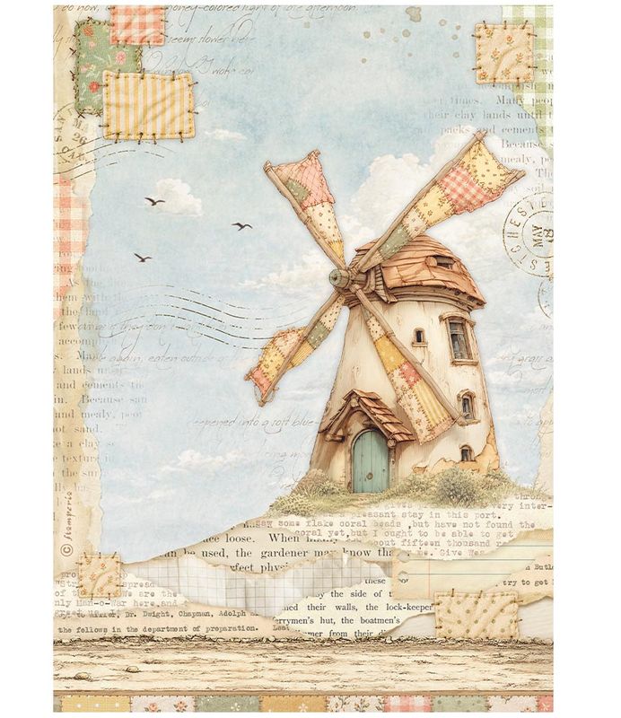 Stamperia - Cozy Family - A4 Rice Paper - Windmill