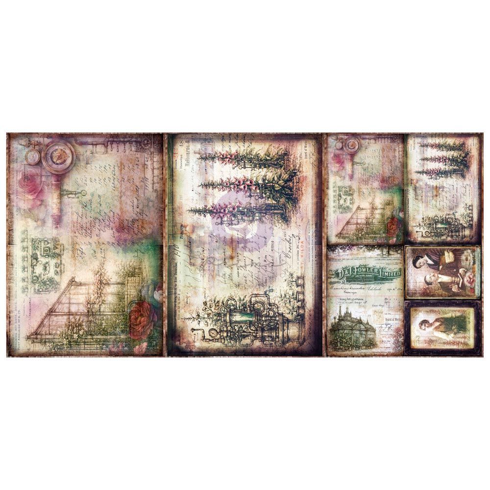 Prima Marketing - Finnabair - A3 Decoupage Fiber Sheet Set - 11.7 Prima Marketing - Finnabair - A3 Decoupage Fiber Sheet Set - 11.7"x16.5" - Mechanical Orchard