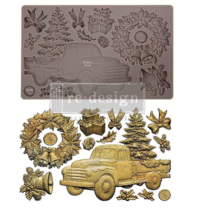 Prima Marketing - 5"x8" Silicone Moulds - Country Christmas Delivery