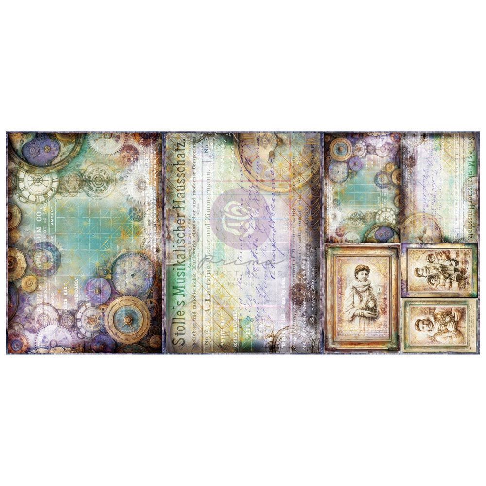 Prima Marketing - Finnabair - A3 Decoupage Fiber Sheet Set - 11.7 Prima Marketing - Finnabair - A3 Decoupage Fiber Sheet Set - 11.7"x16.5" - Time Whispers