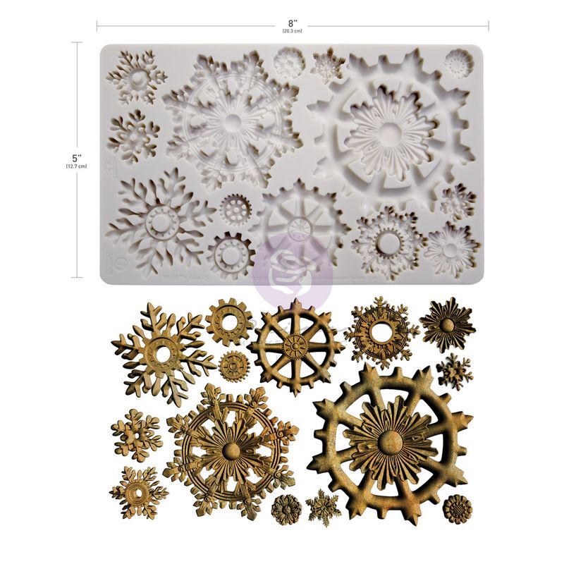 Prima Marketing - 5"x8" Silicone Moulds - Frosty Gears