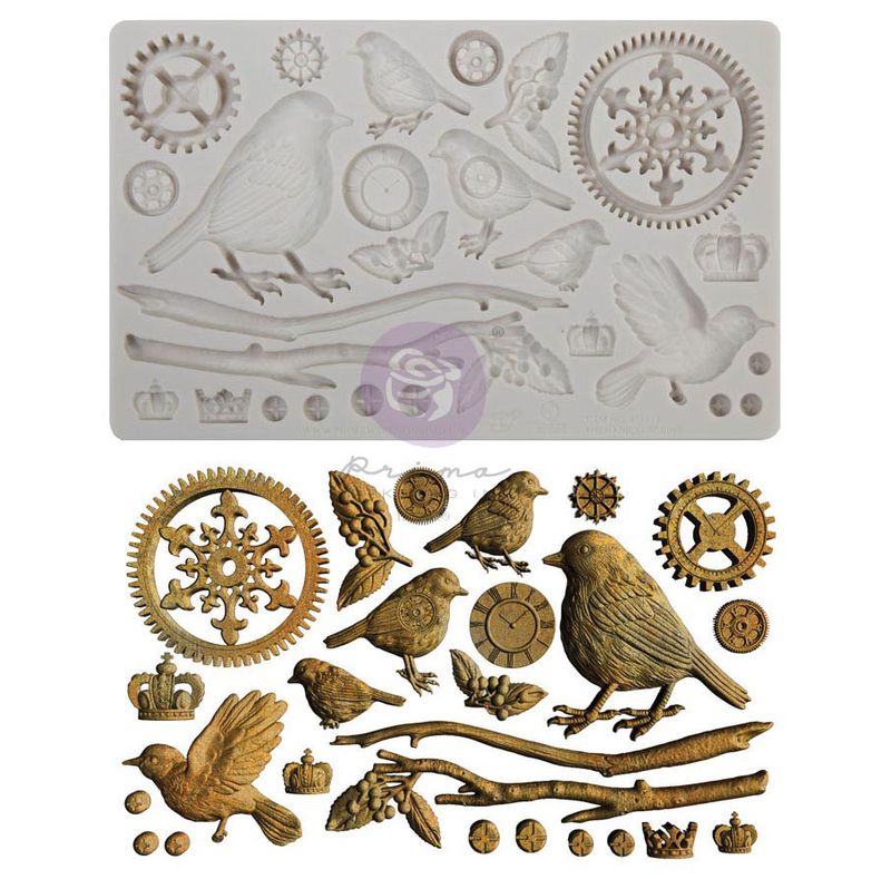 Prima Marketing - 5"x8" Silicone Moulds - Mechanical Robins