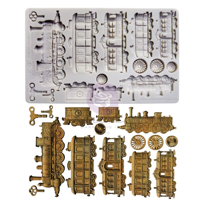 Prima Marketing - 5"x8" Silicone Moulds - Steampunk Express