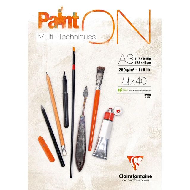 Clairfontaine - Paint'ON Multimedia Pad - 250gsm - White - A3
