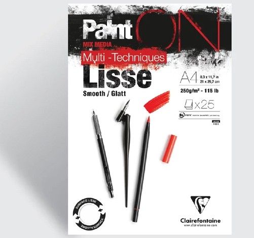 Clairfontaine - Paint'ON Multimedia Pad - 250gsm - Lisse/Smooth - A4