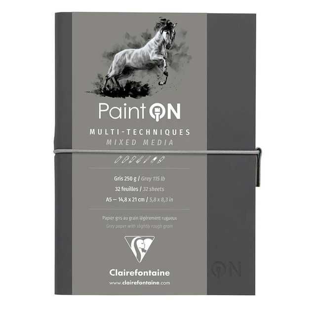 Clairfontaine - Paint'ON Multimedia Books - A5 - Grey - Grey Paper