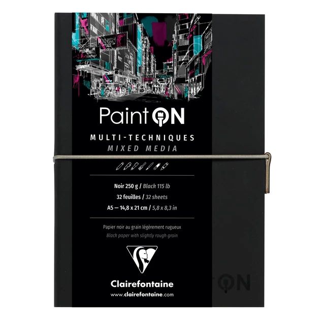 Clairfontaine - Paint'ON Multimedia Books - A5 - Black - Black Paper