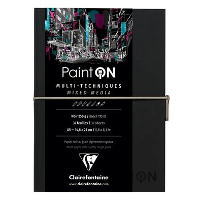Clairfontaine - Paint'ON Multimedia Books - A5 - Black - Black Paper Clairfontaine - Paint'ON Multimedia Books - A5 - Black - Black Paper