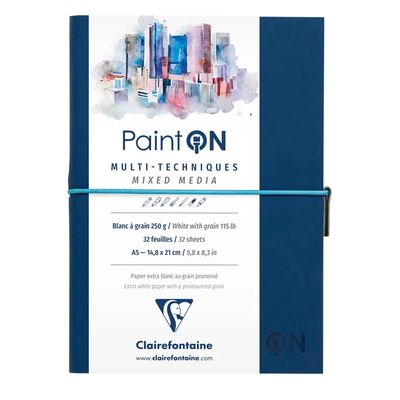 Clairfontaine - Paint'ON Multimedia Books - A5 - Navy - White Grained Paper Clairfontaine - Paint'ON Multimedia Books - A5 - Navy - White Grained Paper